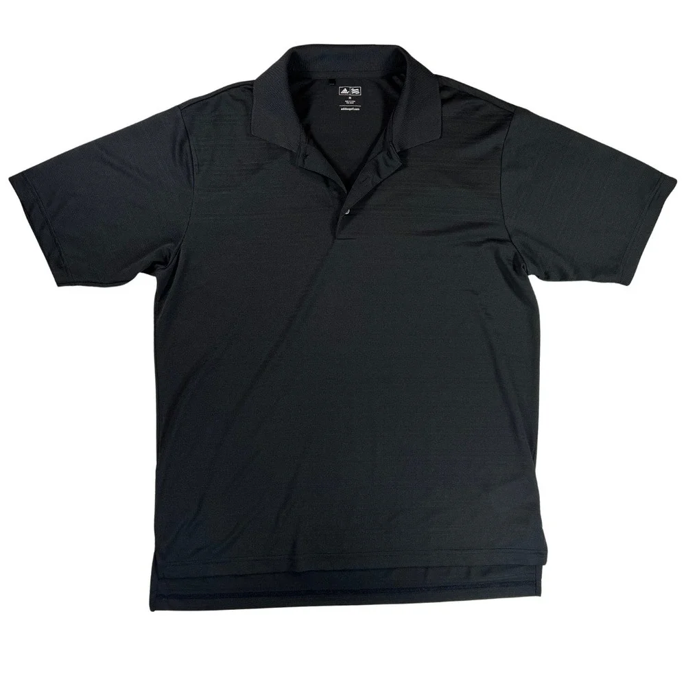 Adidas Golf Polo Shirt Mens M Black Performance‎ Short Sleeve